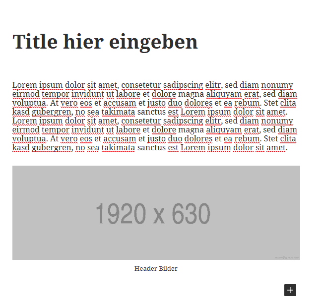 Ansicht platzierter Text- und Bildelemente
