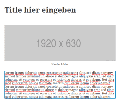 Ansicht nach Verschieben eines Elements nach unten