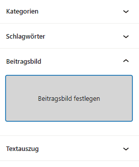 Schaltfläche Beitragsbild festlegen