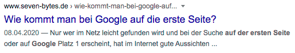 Beispiel Meta Title und Description
