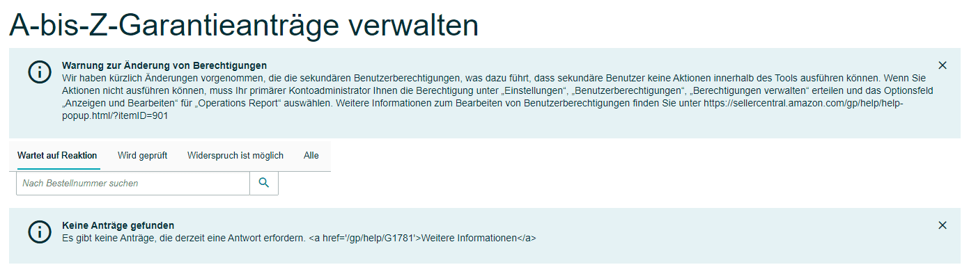 Verwaltung der A-bis-z-Garantieanträg