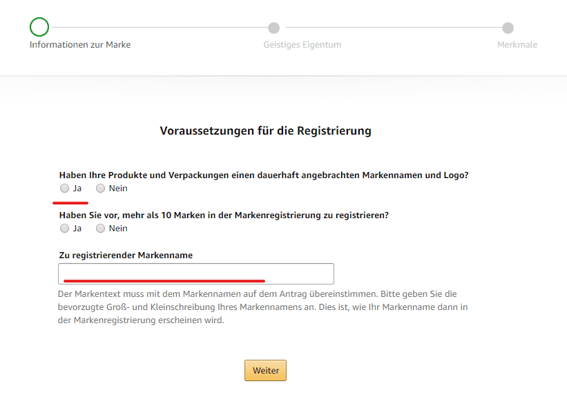 Voraussetzungen Markenregistrierung Amazon Voraussetzungen für die Markenregistrierung bei Amazon